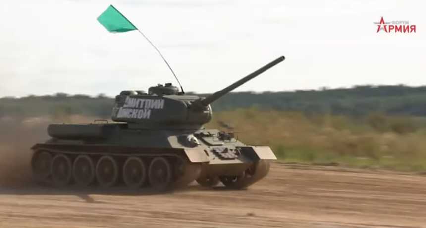 АрМИ 2020: Танковый биатлон в Алабино экипажи прошли на Т-34 (видео)