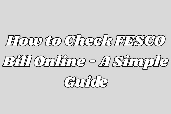 How to Check Your FESCO Bill Online – A Simple Guide