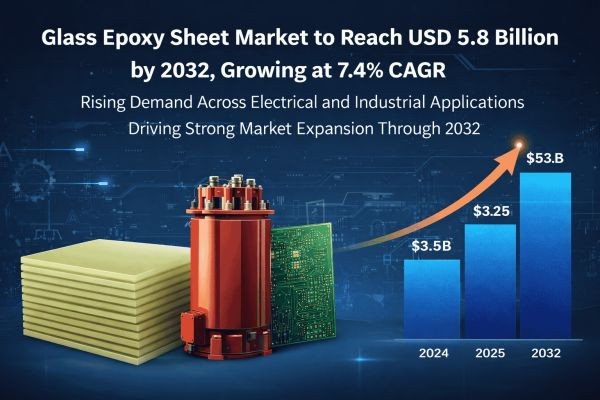 Glass Epoxy Sheet Market to Reach USD 5.8 Billion by 2032, Growing at 7.4% CAGR;Rising Demand Across Electrical and Industrial Applications Driving St..