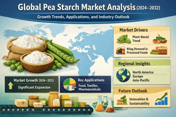 Global Pea Starch Market Analysis (2024–2032): Growth Trends, Applications, and Industry Outlook