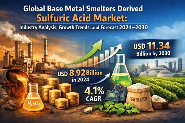 Global Base Metal Smelters Derived Sulfuric Acid Market: Industry Analysis, Growth Trends, and Forecast 2024–2030