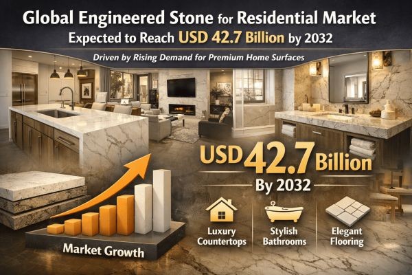 Global Engineered Stone for Residential Market Expected to Reach USD 42.7 Billion by 2032 Driven by Rising Demand for Premium Home Surfaces
