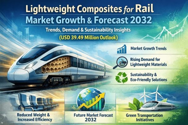 Lightweight Composites for Rail Market Growth & Forecast 2032 | Trends, Demand & Sustainability Insights (USD 39.49 Million Outlook)