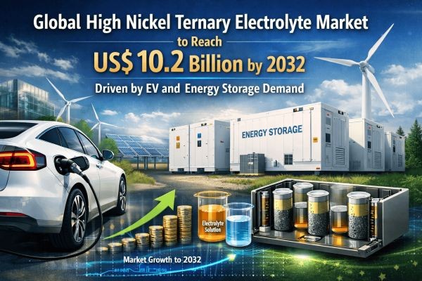 Global High Nickel Ternary Electrolyte Market to Reach US$ 10.2 Billion by 2032 Driven by EV and Energy Storage Demand