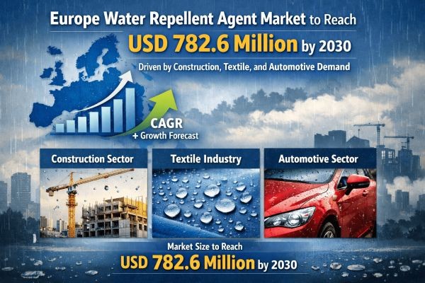 Europe Water Repellent Agent Market to Reach USD 782.6 Million by 2030 Driven by Construction, Textile, and Automotive Demand