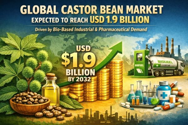 Global Castor Bean Market Expected to Reach USD 1.9 Billion by 2032 Driven by Bio-Based Industrial and Pharmaceutical Demand