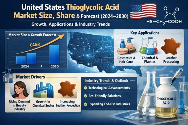 United States Thioglycolic Acid Market Size, Share & Forecast (2024–2030): Growth, Applications & Industry Trends