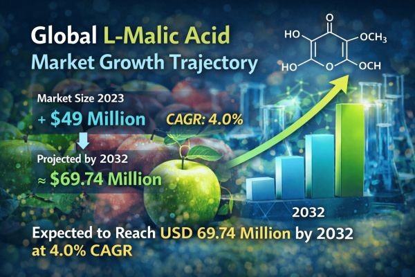 Global L-Malic Acid Market Expected to Reach USD 69.74 Million by 2032 at 4.0% CAGR