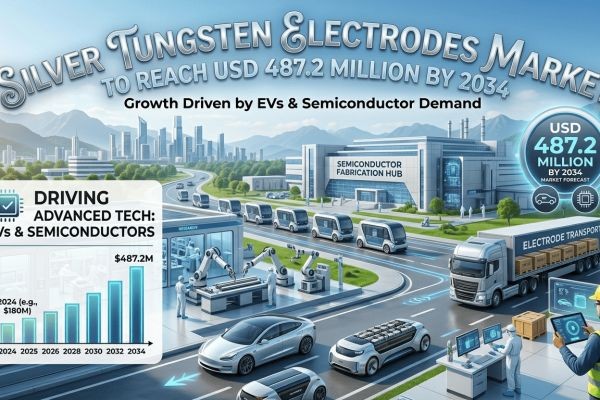 Silver Tungsten Electrodes Market to Reach USD 487.2 Million by 2034 | Growth Driven by EVs & Semiconductor Demand