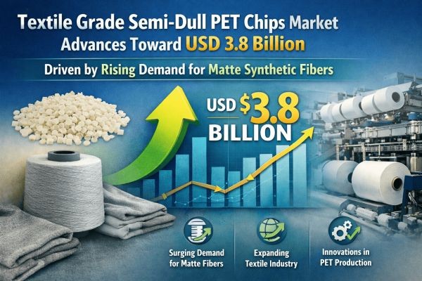 Textile Grade Semi-Dull PET Chips Market Advances Toward USD 3.8 Billion Driven by Rising Demand for Matte Synthetic Fibers