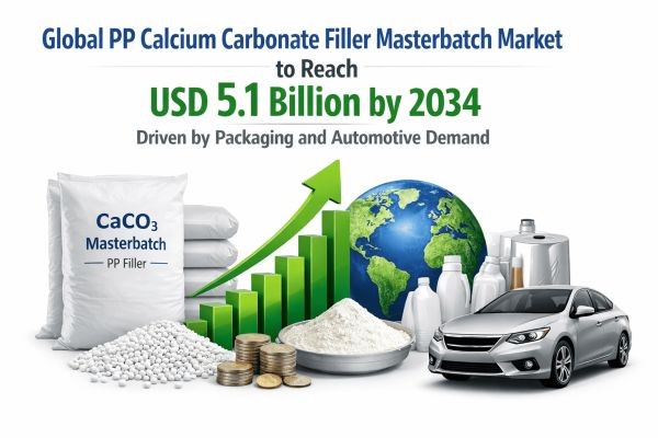 Global PP Calcium Carbonate Filler Masterbatch Market to Reach USD 5.1 Billion by 2034 Driven by Packaging and Automotive Demand