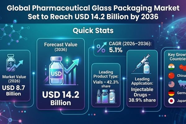 Global Pharmaceutical Glass Packaging Market Set to Reach USD 14.2 Billion by 2036