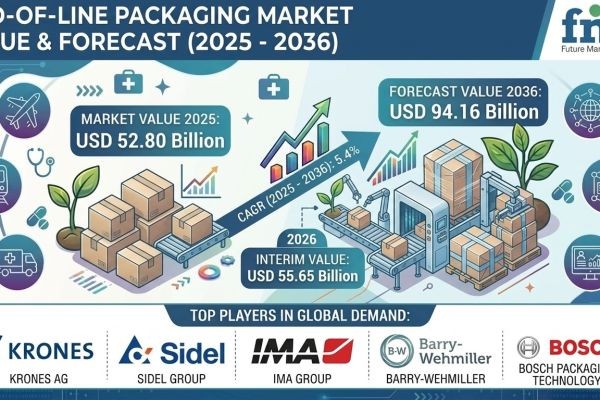 End-of-Line Packaging Market to Grow at 5.4% CAGR Through 2036 | Supported by Rising Warehouse Automation