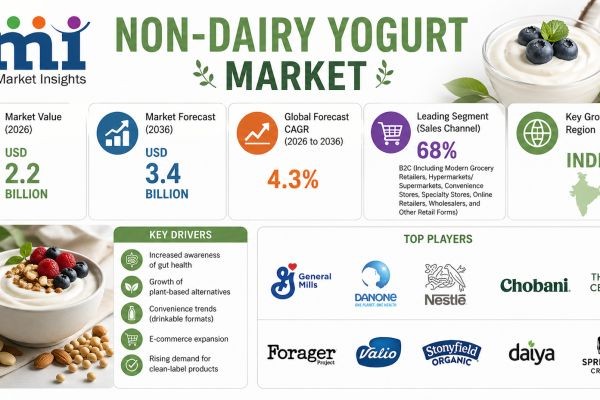 Non-Dairy Yogurt Market to Reach USD 3.4 Billion by 2036 as Plant-Based Demand and Retail Expansion Drive Growth