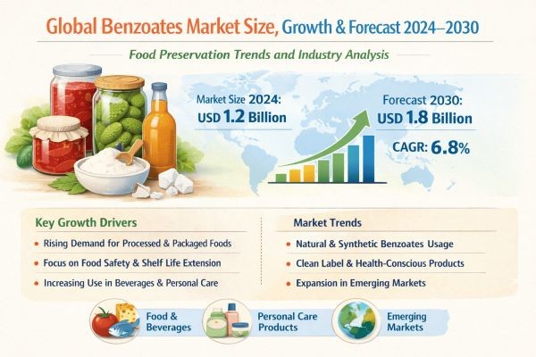 Global Benzoates Market Size, Growth & Forecast 2024–2030 | Food Preservation Trends and Industry Analysis