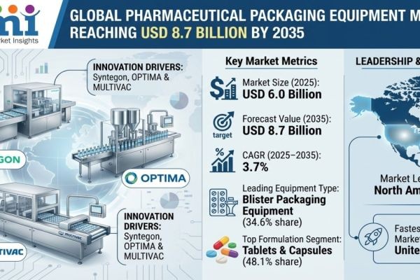 Global Pharmaceutical Packaging Equipment Market Set to Reach USD 8.7 Billion by 2035: North America Leads Growth as Syntegon, OPTIMA & MULTIVAC Drive..