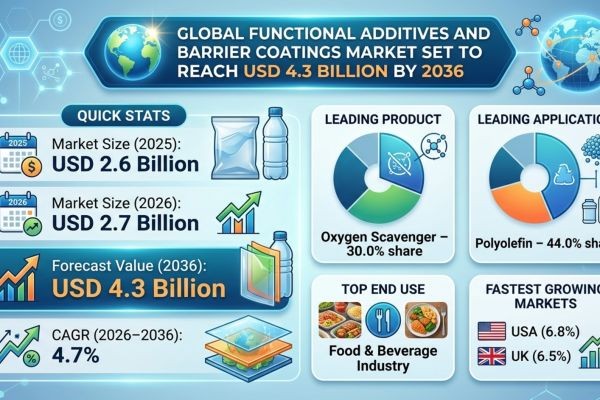 Global Functional Additives and Barrier Coatings Market Set to Reach USD 4.3 Billion by 2036