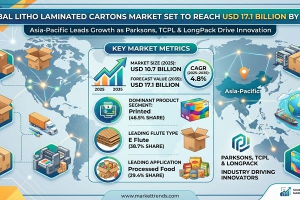 Global Litho Laminated Cartons Market Set to Reach USD 17.1 Billion by 2035