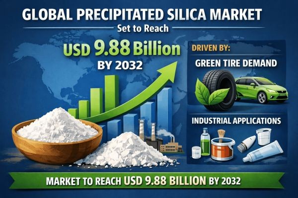 Global Precipitation Silica Market Set to Reach USD 9.88 Billion by 2032 Driven by Green Tire Demand and Industrial Applications