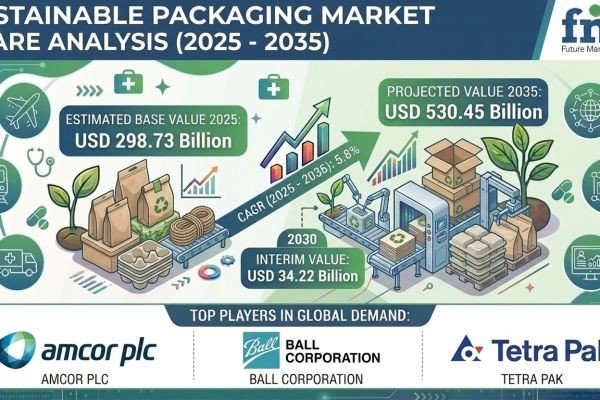 Sustainable Packaging Market to Hit USD 530.45 Billion by 2035 | Accelerated by Consumer Demand for Green Packaging