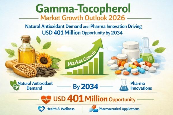 Gamma-Tocopherol Market Expands with Rising Demand for Natural Antioxidants, Reaching USD 401 Million by 2034 at 4.3% CAGR