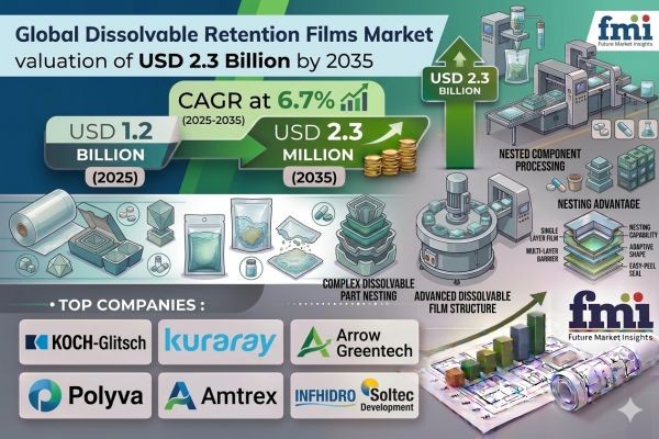 Dissolvable Retention Films Market to Hit USD 2.3 Billion by 2035, Driven by Consumer Preference for Convenient and Safe Single-Dose Packaging