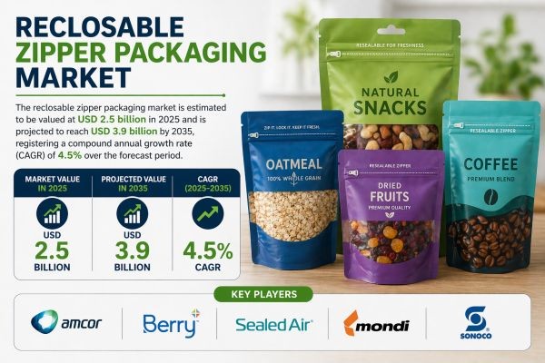 Reclosable Zipper Packaging Market to Witness Steady Growth by 2035 | Backed by Increasing Demand for Reusable Packaging