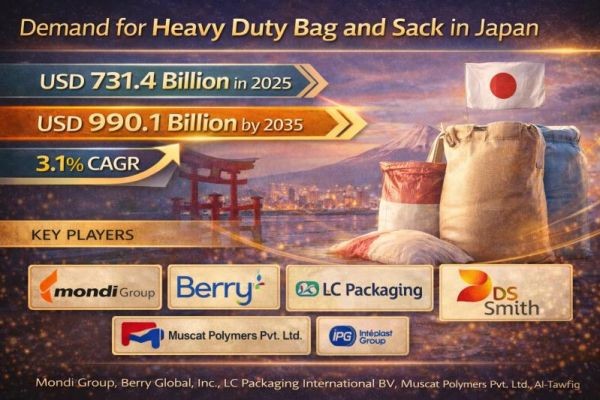 Japan Heavy-Duty Bag and Sack Market Expansion to Reach USD 990.1 Mn by 2035 at 3.1% CAGR