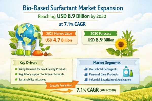 Bio-Based Surfactant Market Expansion: Reaching USD 8.9 Billion by 2030 at 7.1% CAGR