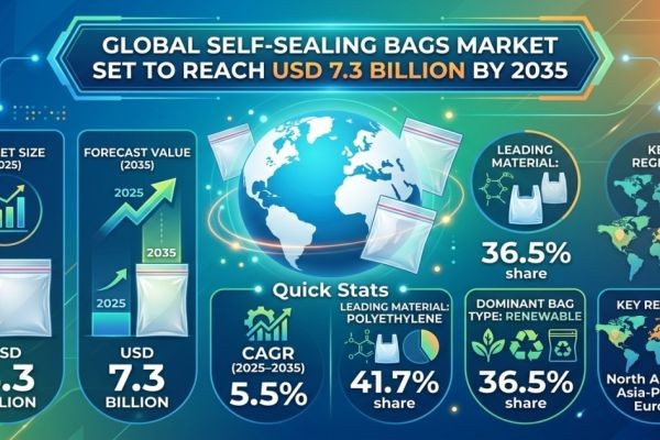 Global Self-Sealing Bags Market Set to Reach USD 7.3 Billion by 2035