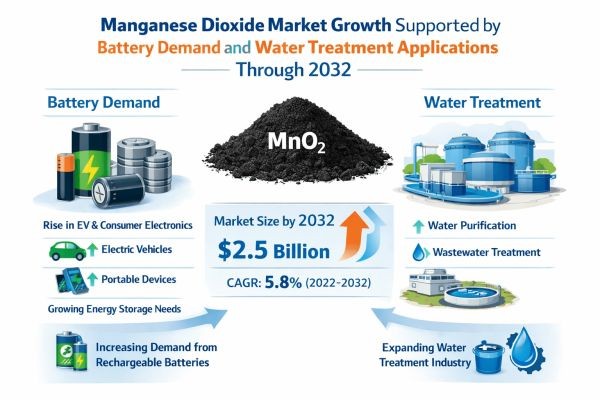 Manganese Dioxide Market Growth Supported by Battery Demand and Water Treatment Applications Through 2032