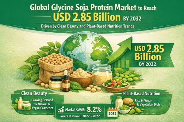 Global Glycine Soja Protein Market to Reach USD 2.85 Billion by 2032 Driven by Clean Beauty and Plant-Based Nutrition Trends
