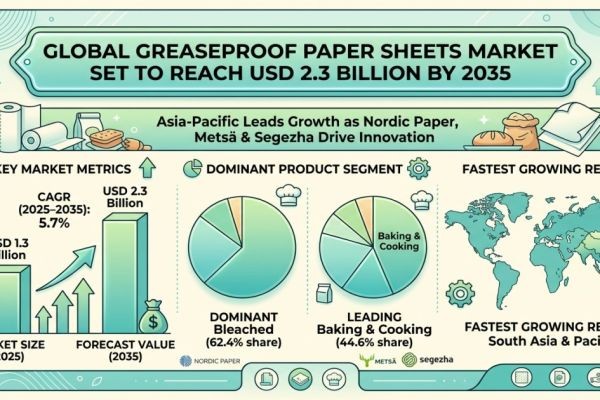 Global Greaseproof Paper Sheets Market Set to Reach USD 2.3 Billion by 2035