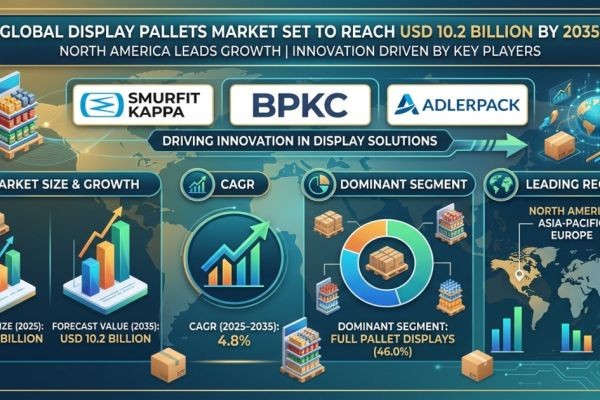 Global Display Pallets Market Set to Reach USD 10.2 Billion by 2035: North America Leads Growth as Smurfit Kappa, BPKC, and ADLERPACK Drive Innovation