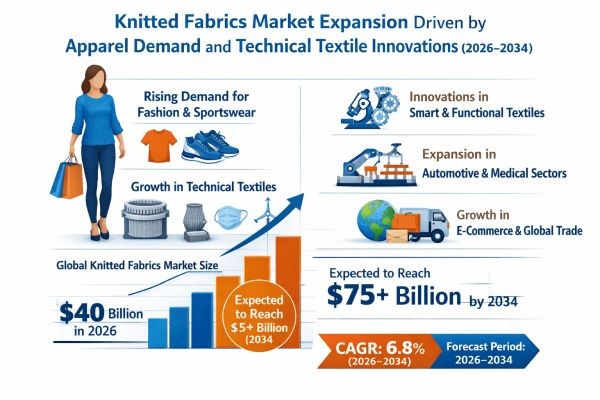 Knitted Fabrics Market Expansion Driven by Apparel Demand and Technical Textile Innovations (2026–2034)