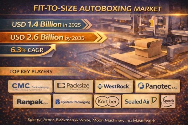 Fit-to-Size Autoboxing Market to Reach USD 2.6 Billion by 2035 at 6.3% CAGR | fmi