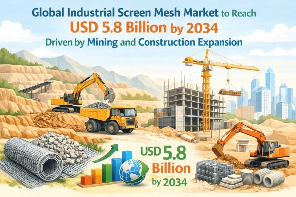Global Industrial Screen Mesh Market to Reach USD 5.8 Billion by 2034 Driven by Mining and Construction Expansion