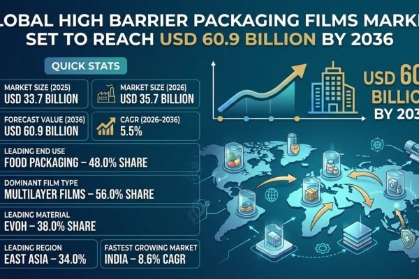 Global High Barrier Packaging Films Market Set to Reach USD 60.9 Billion by 2036