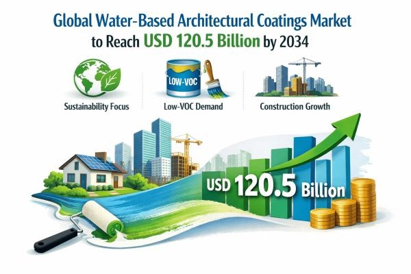 Global Water-Based Architectural Coatings Market to Reach USD 120.5 Billion by 2034 | Driven by Sustainability, Low-VOC Demand, and Construction Growt..