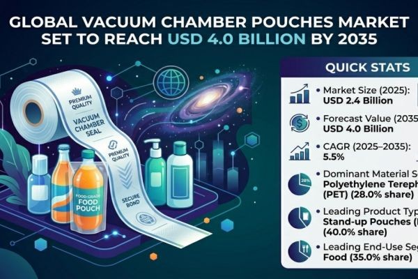Global Vacuum Chamber Pouches Market Set to Reach USD 4.0 Billion by 2035: North America Leads Growth as Amcor & Mondi Drive Innovation