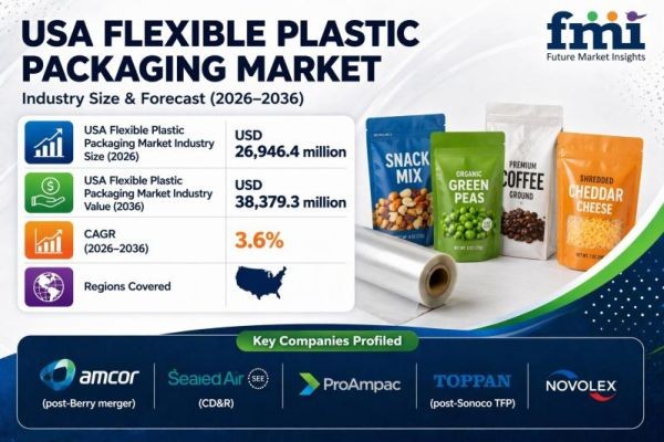 U.S. Flexible Plastic Packaging Market Size to Grow from USD 26.9 Billion in 2026 to USD 38.3 Billion by 2036
