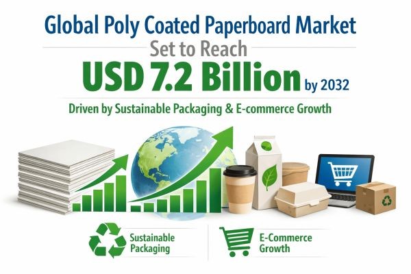 Global Poly Coated Paperboard Market Set to Reach USD 7.2 Billion by 2032 | Driven by Sustainable Packaging & E-commerce Growth