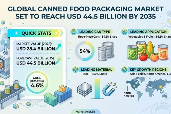 Global Canned Food Packaging Market Set to Reach USD 44.5 Billion by 2035