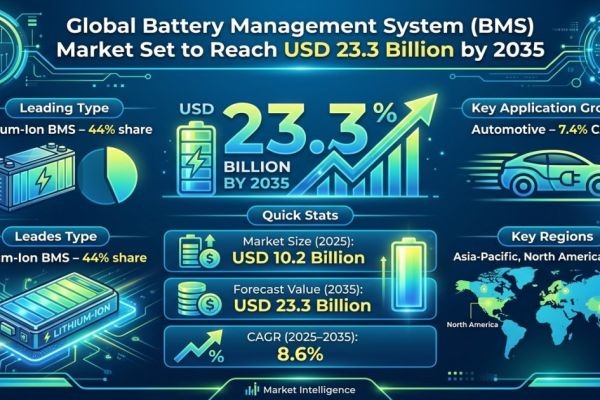 Global Battery Management System Market Set to Reach USD 23.3 Billion by 2035