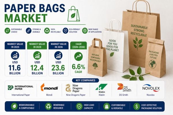 Paper Bags Market to Witness Strong Growth by 2036 | Backed by Consumer Preference for Biodegradable Packaging