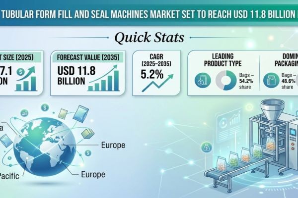 Global Tubular Form Fill and Seal Machines Market Set to Reach USD 11.8 Billion by 2035