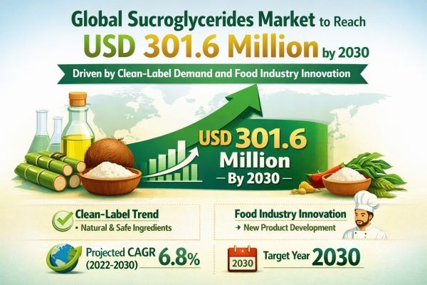Global Sucroglycerides Market to Reach USD 301.6 Million by 2030 Driven by Clean-Label Demand and Food Industry Innovation