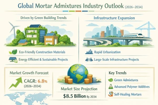 Global Mortar Admixtures Industry Outlook Driven by Green Building Trends and Infrastructure Expansion (2026–2034)