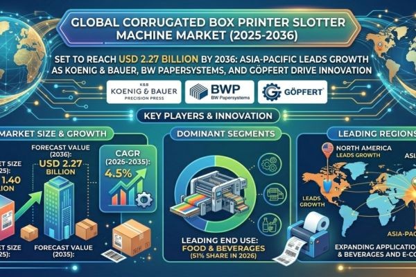 Global Corrugated Box Printer Slotter Machine Market Set to Reach USD 2.27 Billion by 2036: Asia-Pacific Leads Growth as Koenig & Bauer, BW Papersyste..