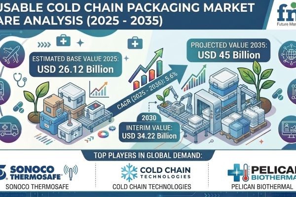Reusable Cold Chain Packaging Market to Hit USD 18.4 Billion by 2035 | Accelerated by Demand for Sustainable Logistics Solutions